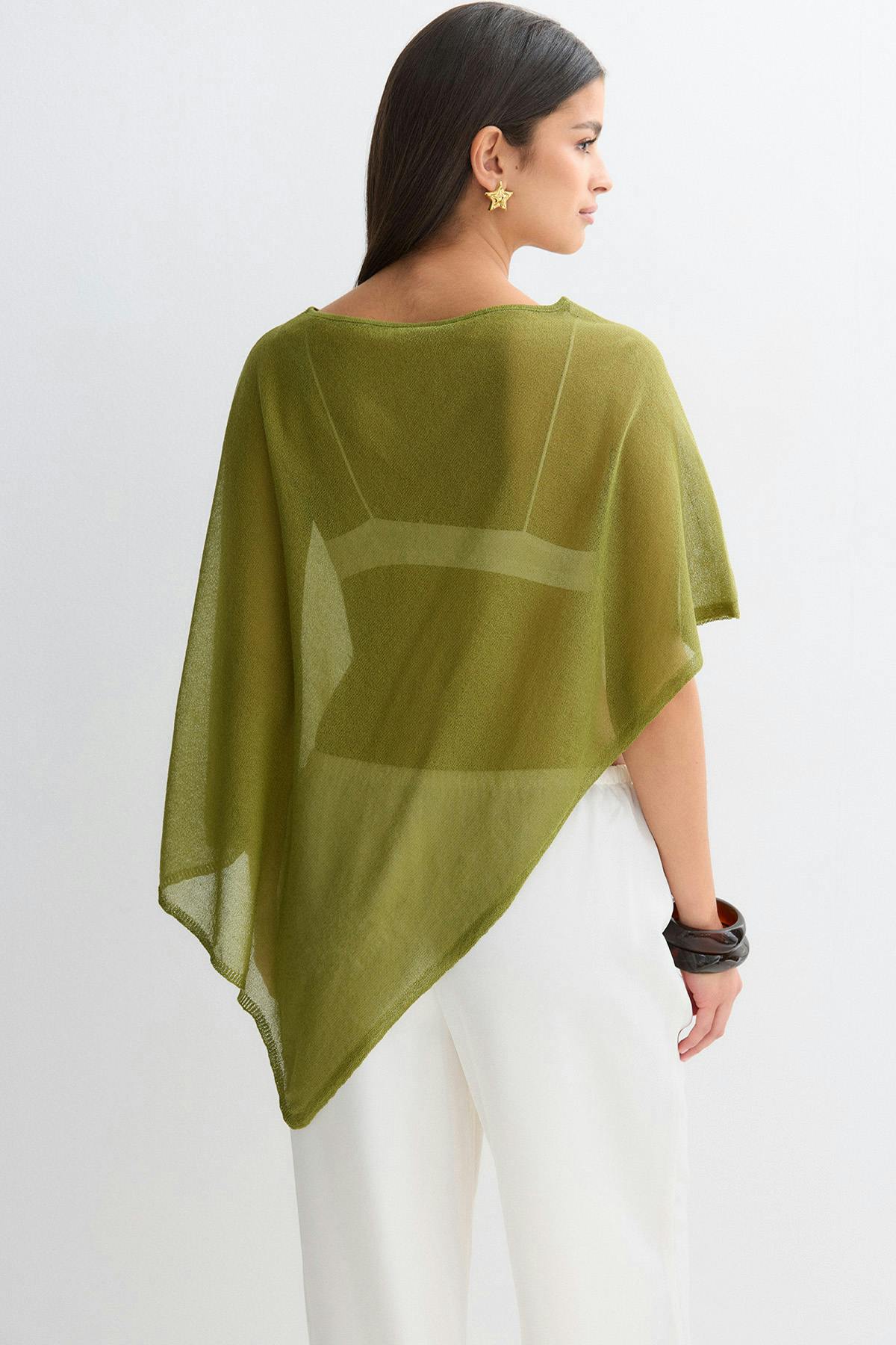 Knitted cape top - Vanilla yellow