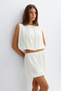 Bubble hem knitted skirt - Gardenia