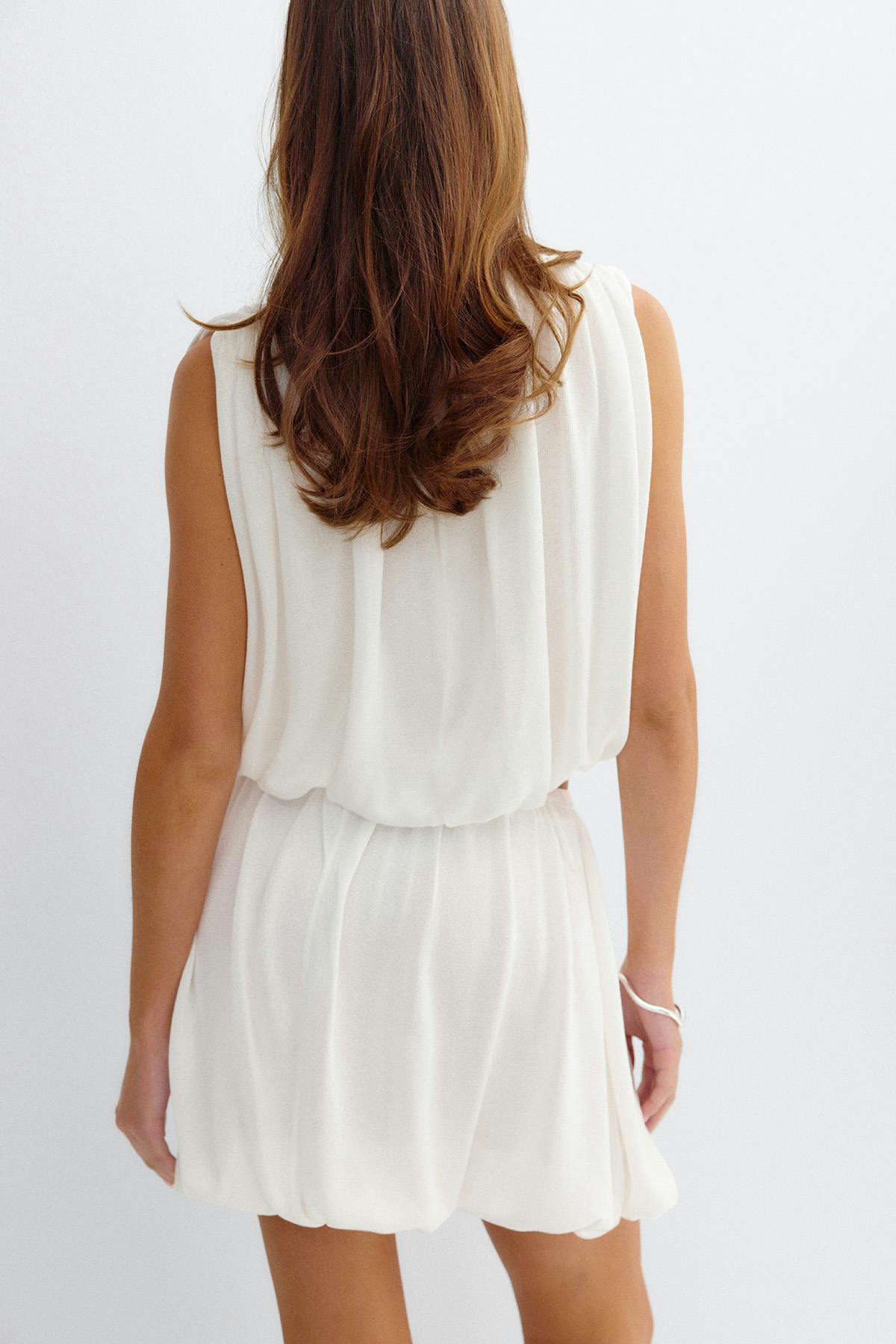 Bubble hem knitted skirt - Gardenia