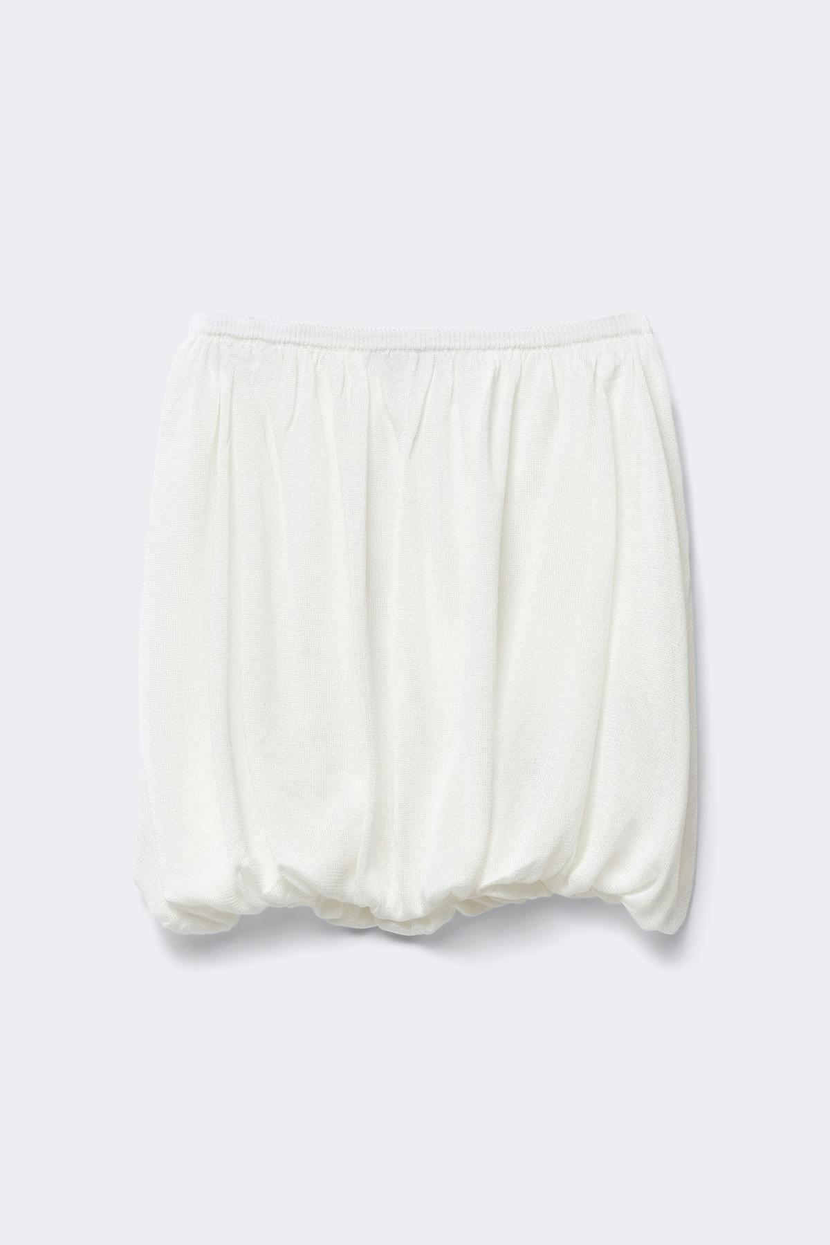 Bubble hem knitted skirt - Gardenia