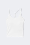 Detailed back yoga singlet - Blanc cassé