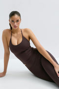 Detailed back yoga singlet - Noir