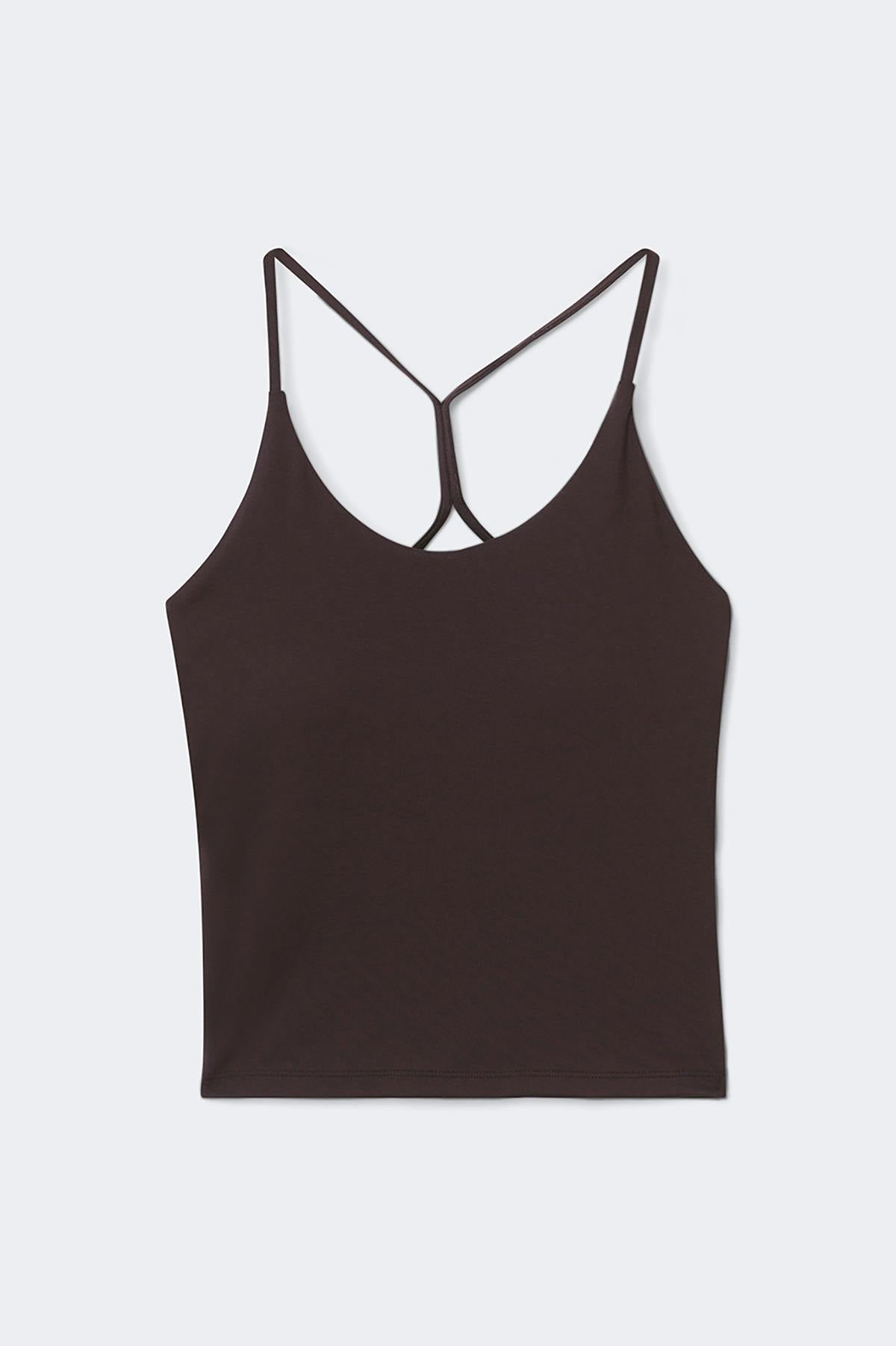 Detailed back yoga singlet - Chocolate plum