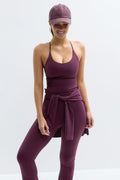 Detailed back yoga singlet - Chocolate plum