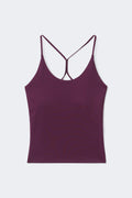 Detailed back yoga singlet - Chocolate plum