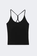 Detailed back yoga singlet - Noir