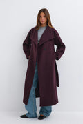 High neck coat - Deep plum