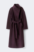 High neck coat - Deep plum
