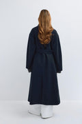 High neck coat - Bleu marine