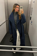 High neck coat - Bleu marine