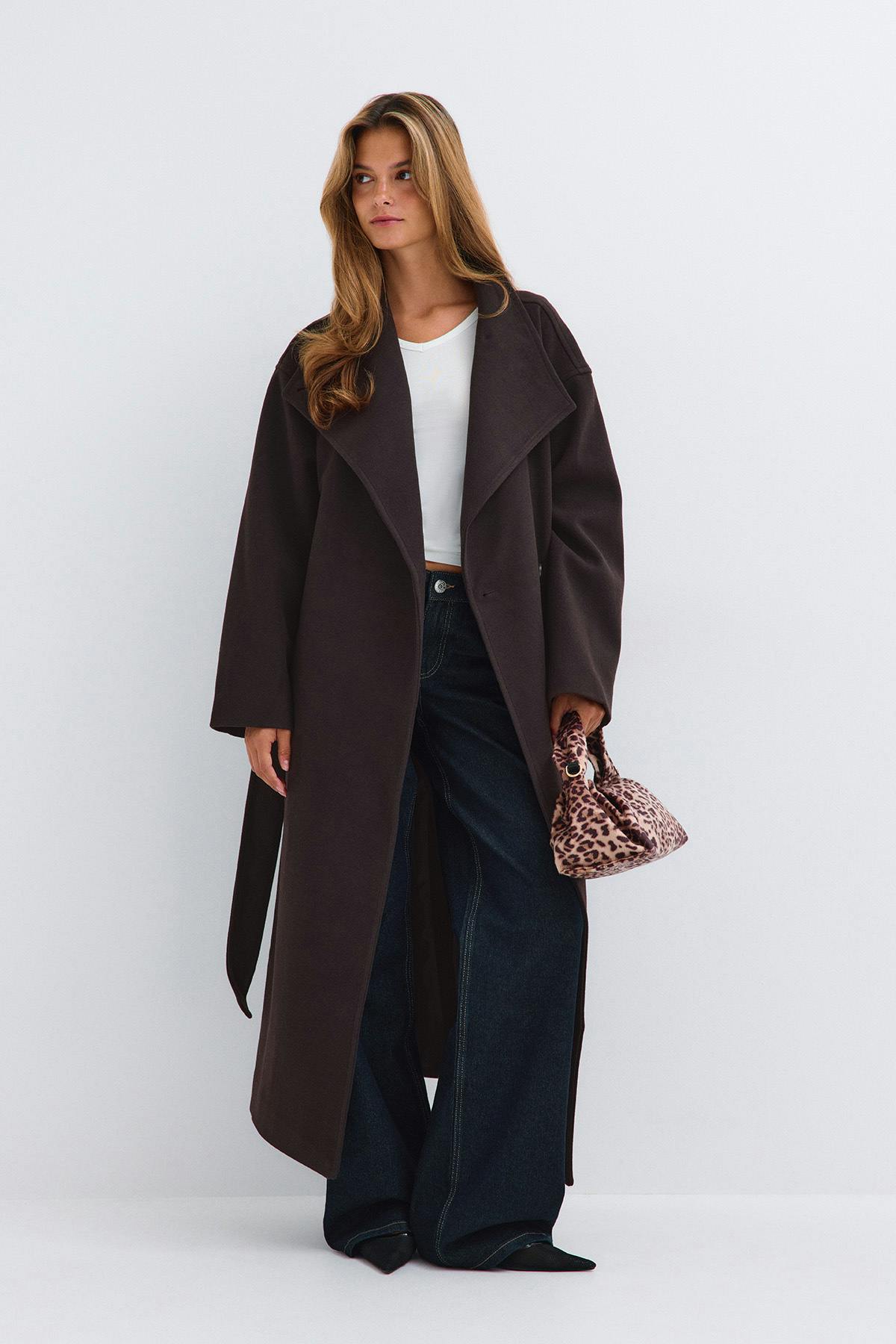 High neck coat - Gris