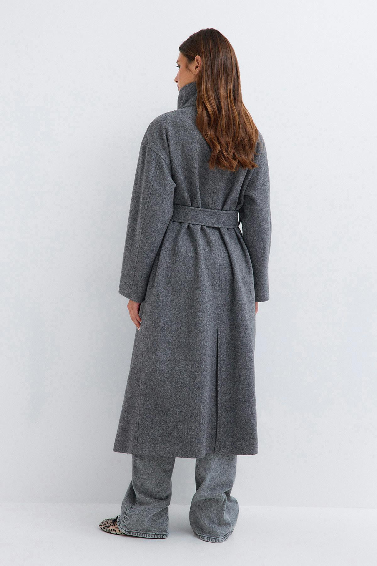 High neck coat - Gris