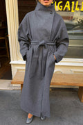High neck coat - Bleu marine