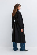 High neck coat - Noir