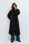 High neck coat - Noir