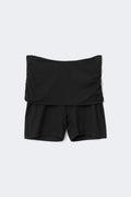 Soft folded yoga shorts - Noir