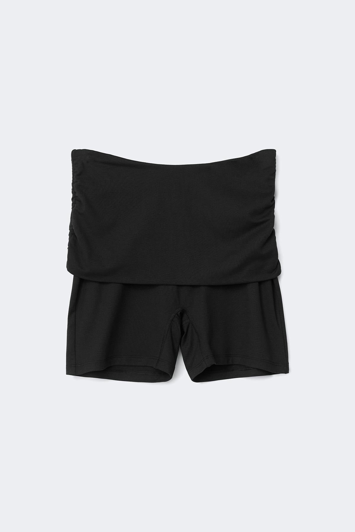Soft folded yoga shorts - Noir