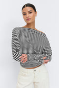 Dropped shoulder top - Stripe