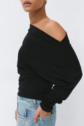Dropped shoulder top - Noir