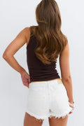 Glow low denim shorts - Dk vintage blue