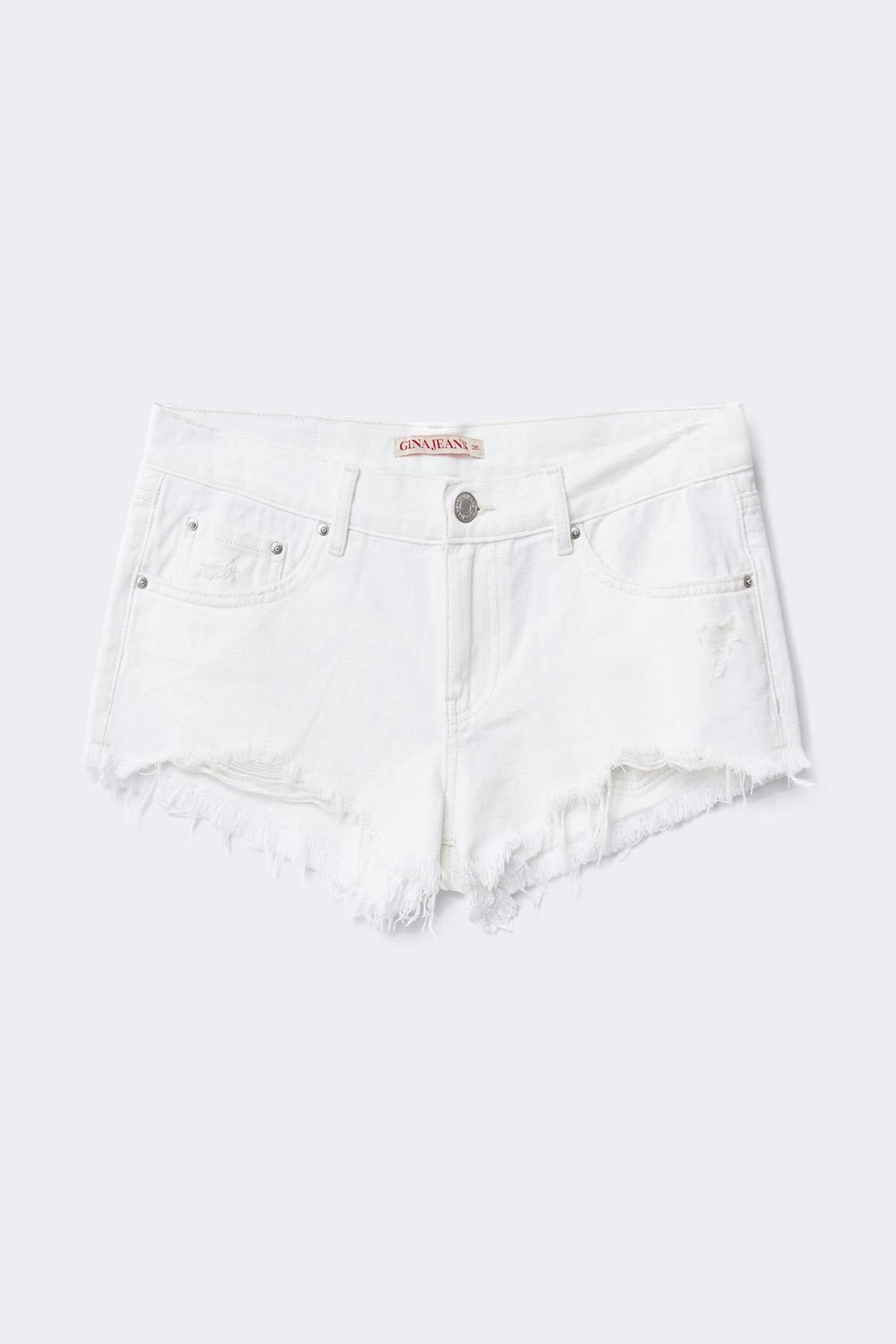 Glow low denim shorts - Dk vintage blue