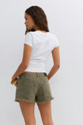 Glow low denim shorts - Dk vintage blue