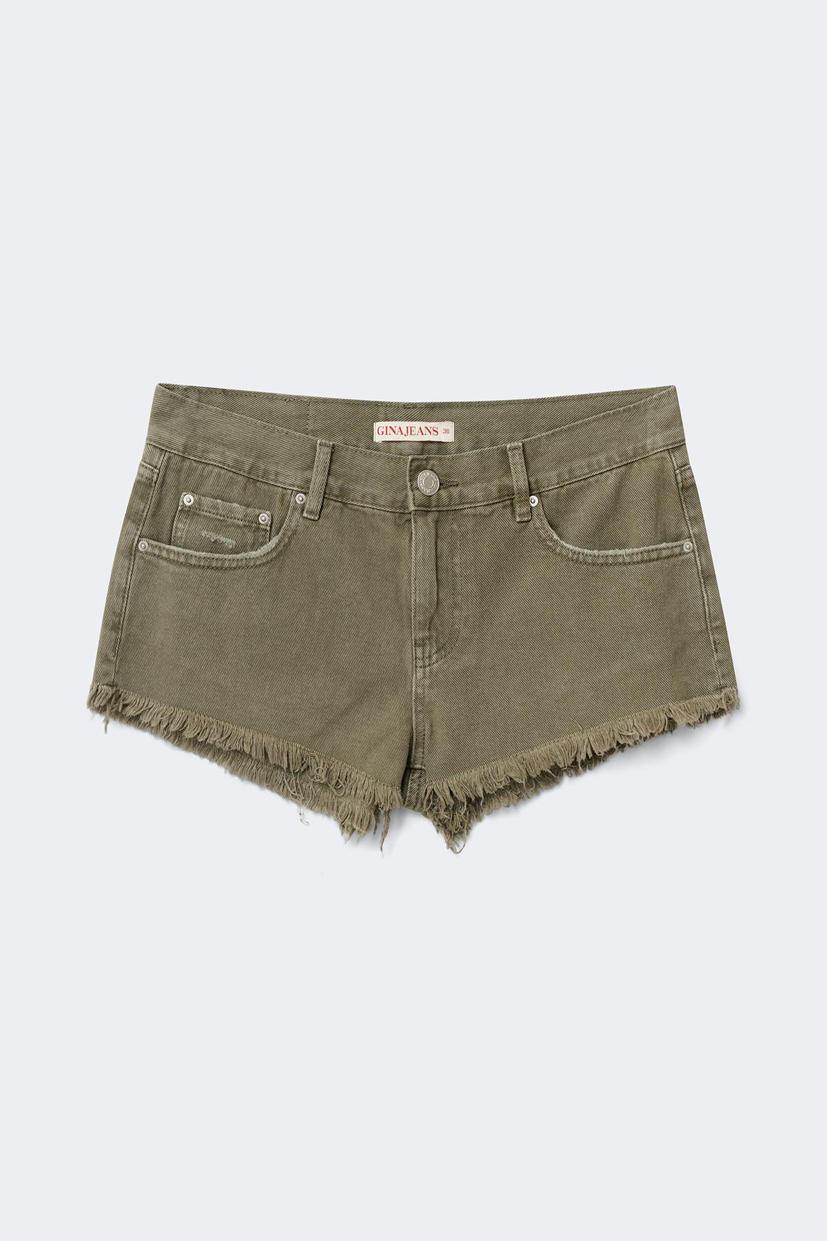 Glow low denim shorts - Dk vintage blue