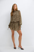 Chiffon dress - Green flower