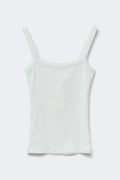 Tight fit rib singlet - Brown/blue stripe