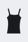 Tight fit rib singlet - Beige melange