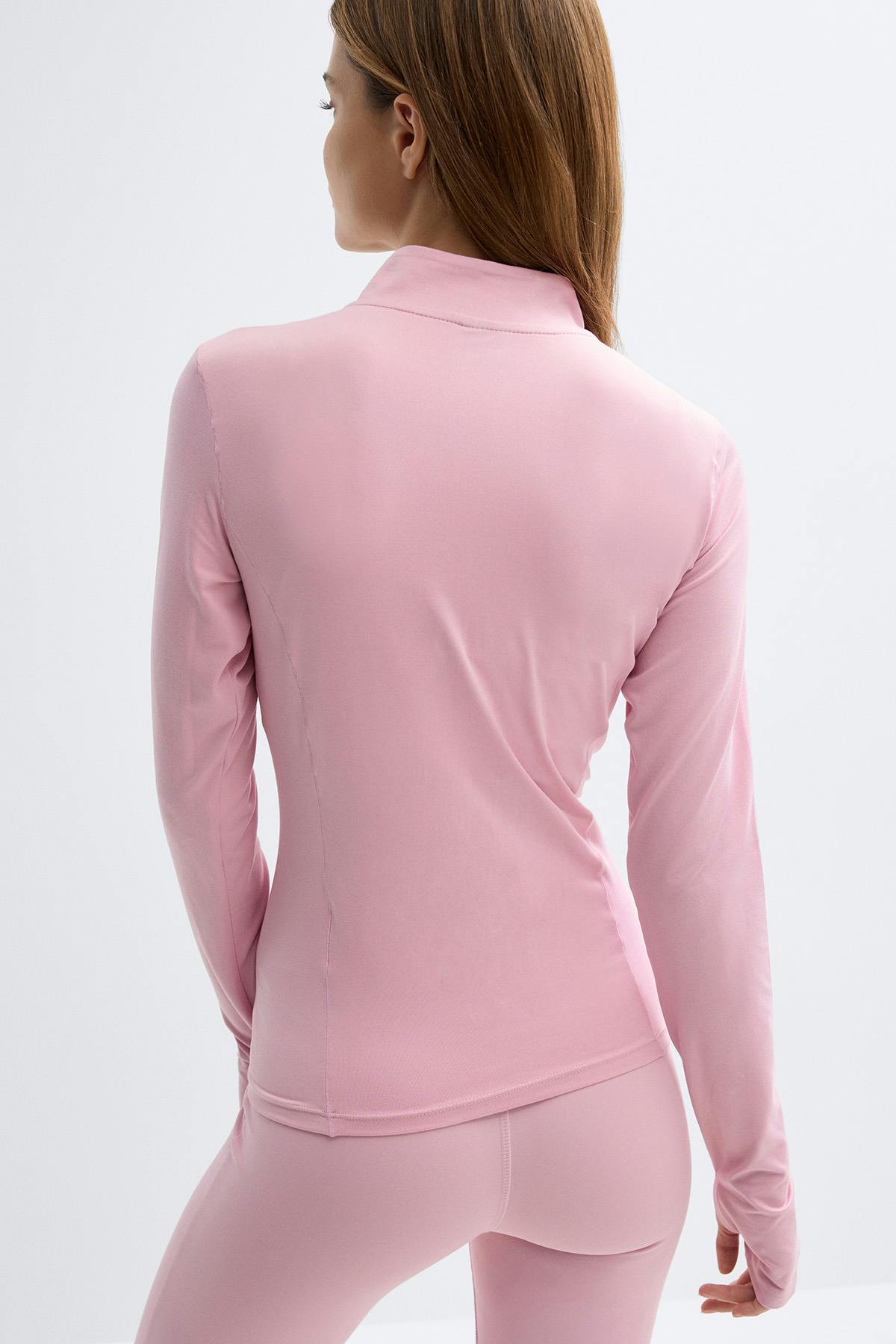 Half zip yoga top - Dusty pink