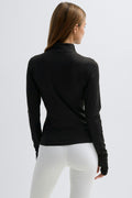Half zip yoga top - Noir