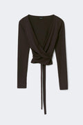 Soft wrap yoga cardigan - Chocolate plum