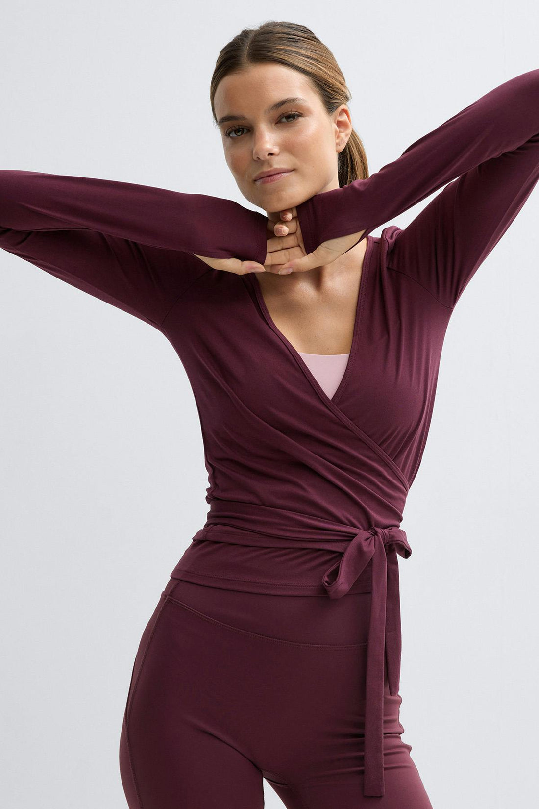 Soft wrap yoga cardigan - Bordeaux