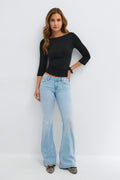 Glow low flare jeans - Blanc cassé