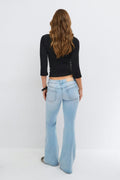 Glow low flare jeans - Blanc cassé