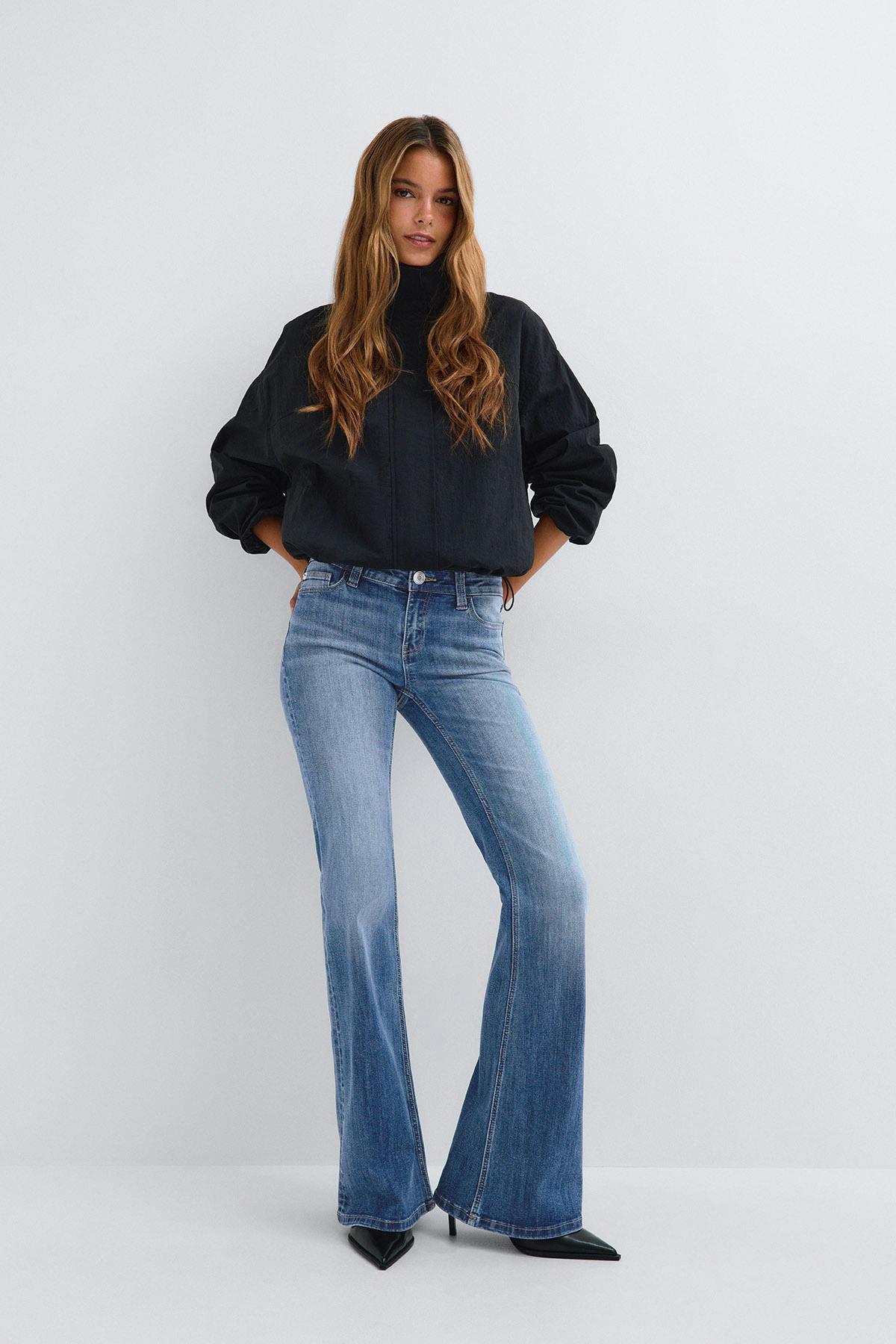 Glow low flare jeans - Blanc cassé