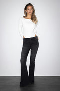 Ultra flare jeans - Offblack