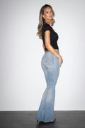 Glow rise flare jeans - Bleu clair