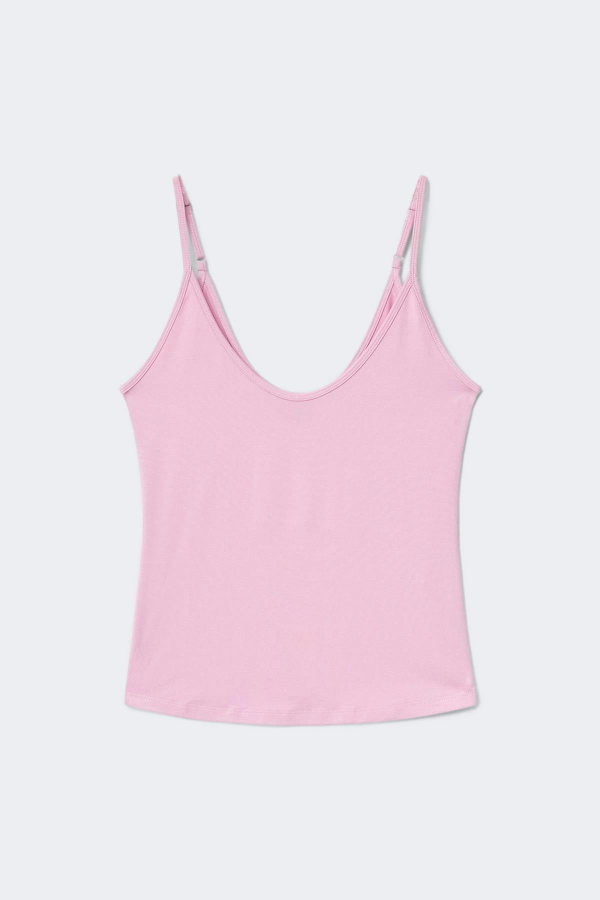 Soft strap yoga singlet - Dusty pink