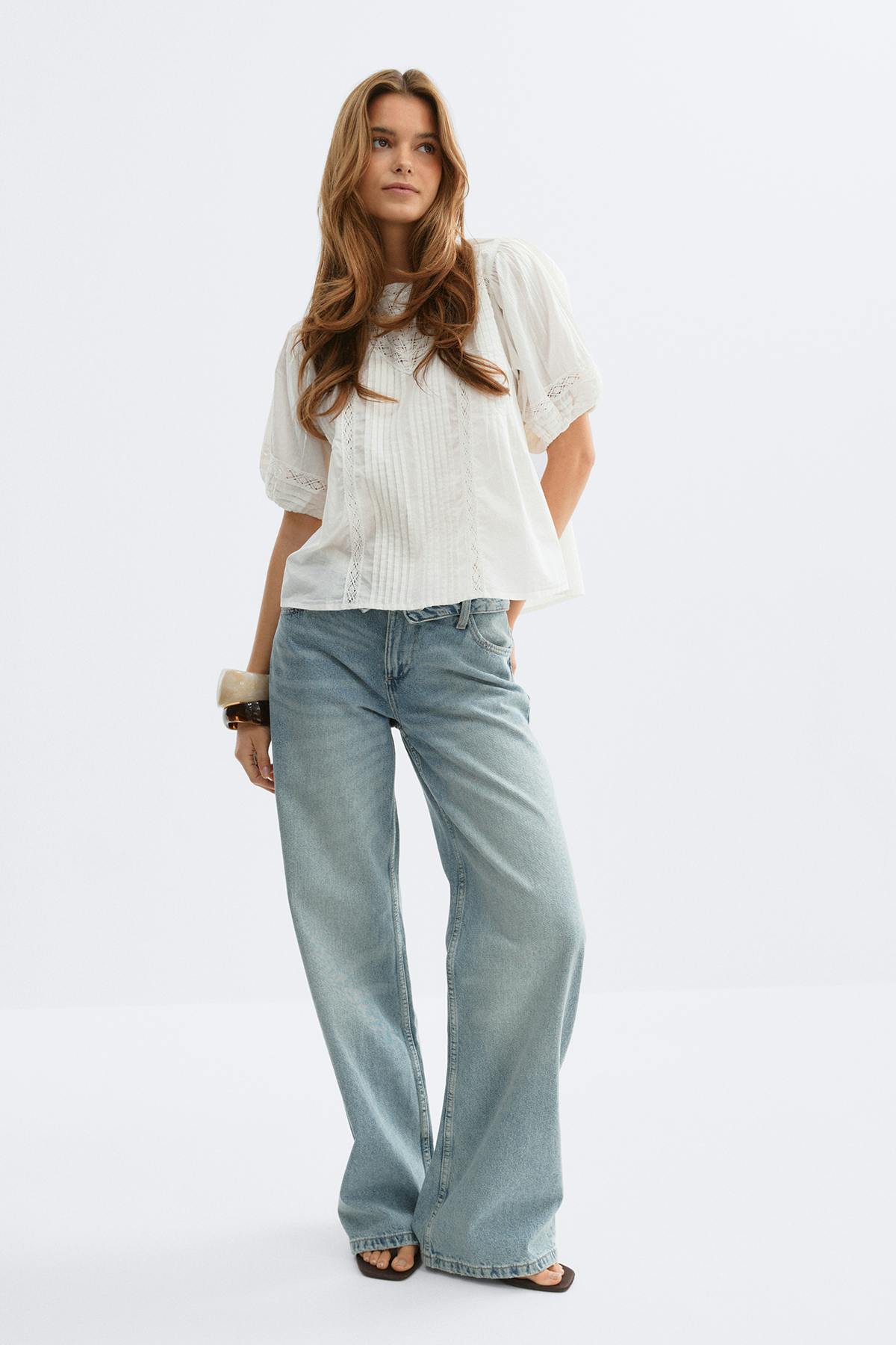 Broderie anglaise blouse - Blanc cassé