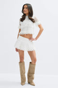 14+ broderie anglais skirt - Blanc