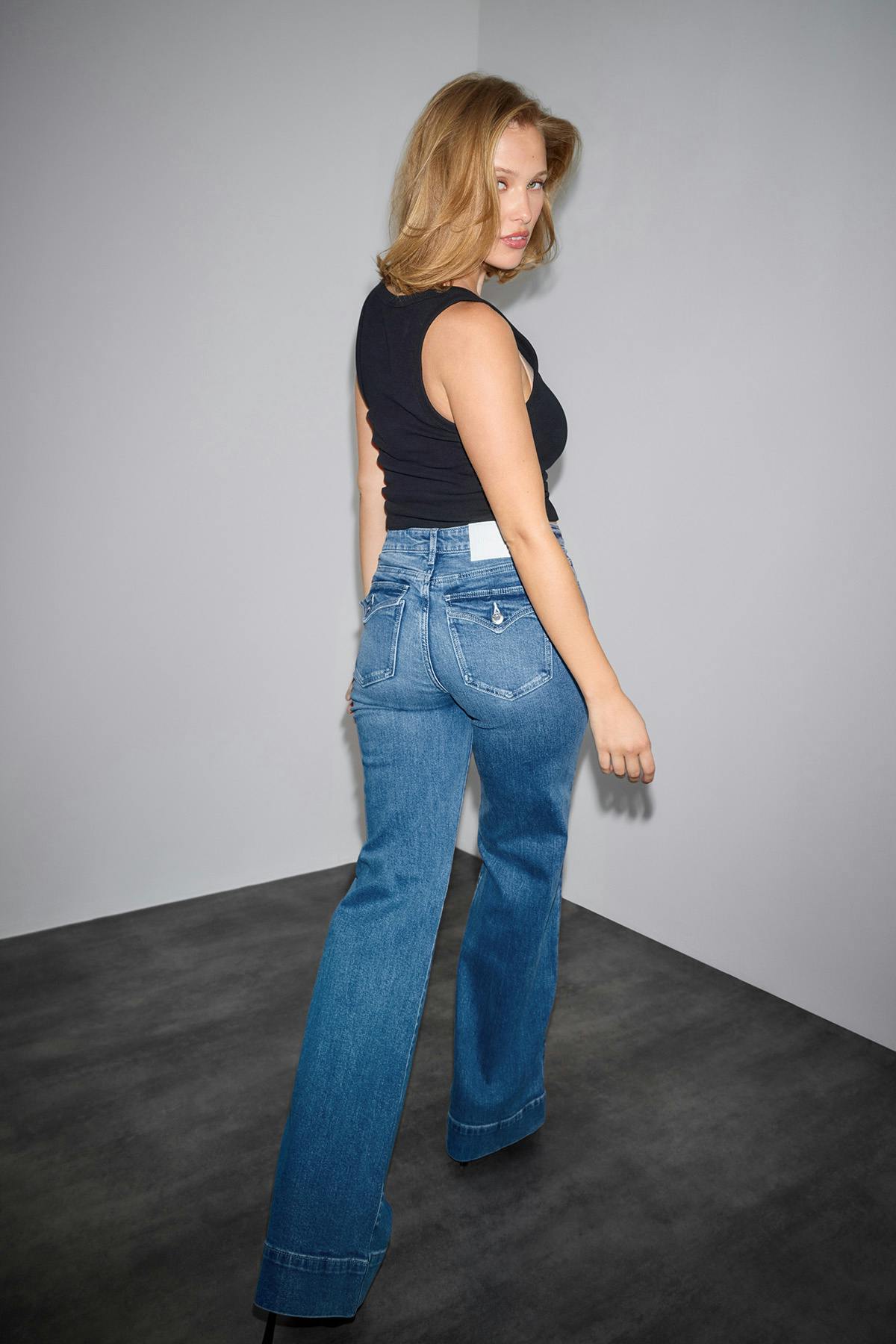 Waist hug flare jeans - Bleu foncé