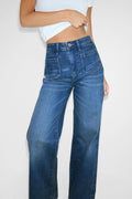 Waist hug flare jeans - Mid blue