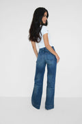 Waist hug flare jeans - Mid blue