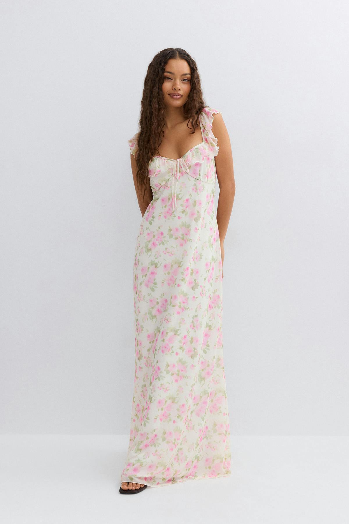 Frill maxi dress - Minirock/olive