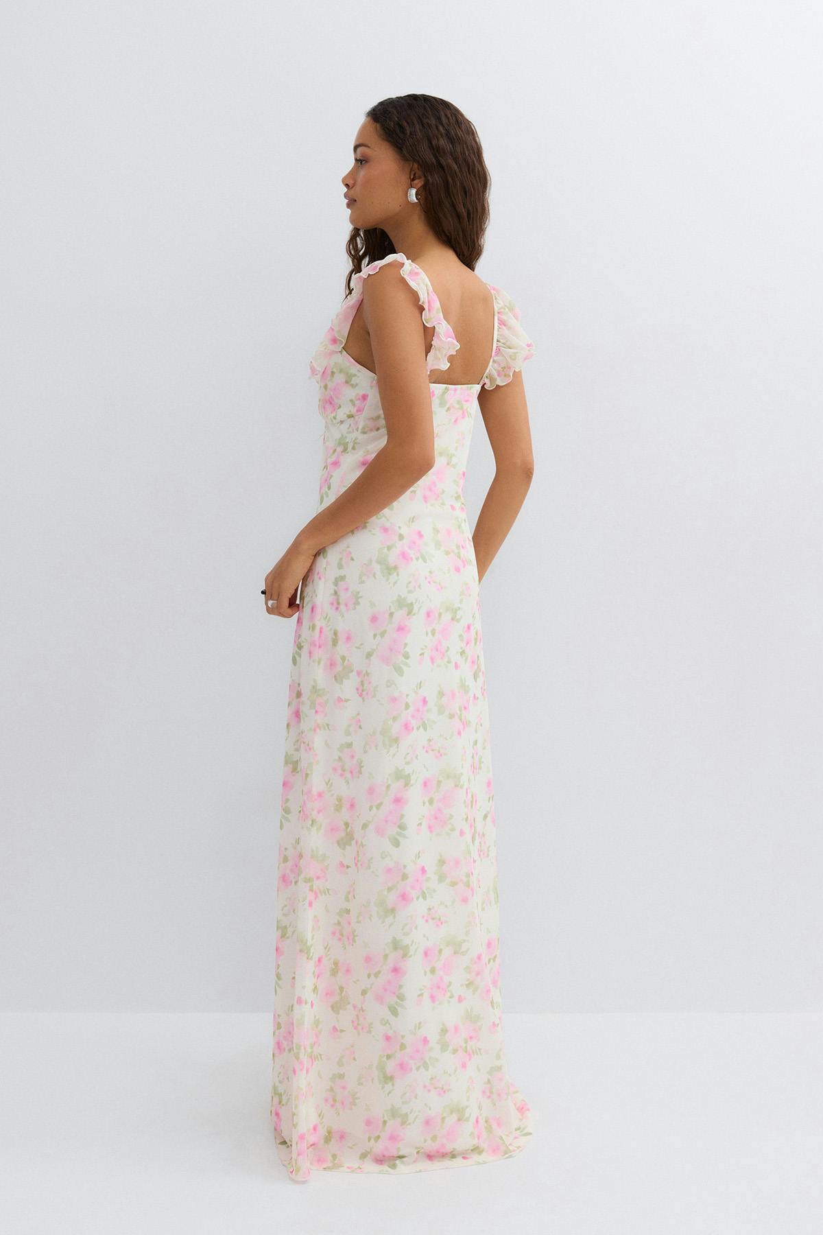 Frill maxi dress - Minirock/olive