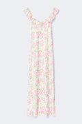 Frill maxi dress - Yellow dot