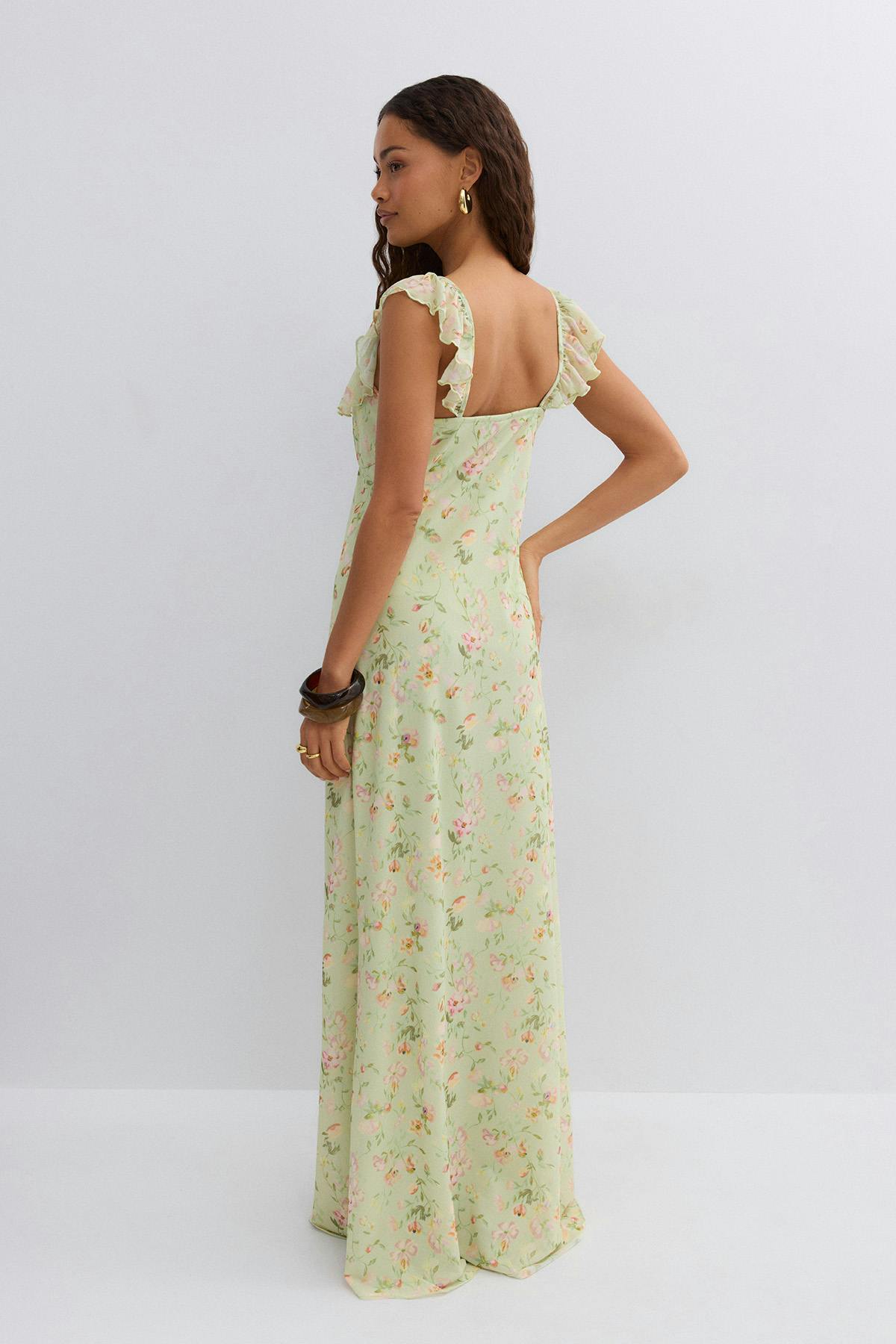 Frill maxi dress - Violet clair