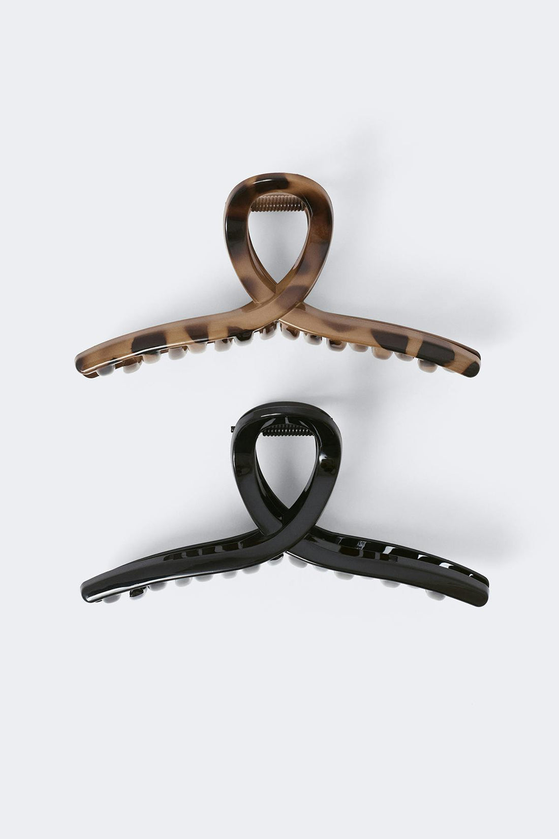 2-pack knot hair clip - Black/tortoise